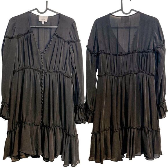 Cinq a Sept Ashburn Tiered Silk Dress S - Picture 3 of 7